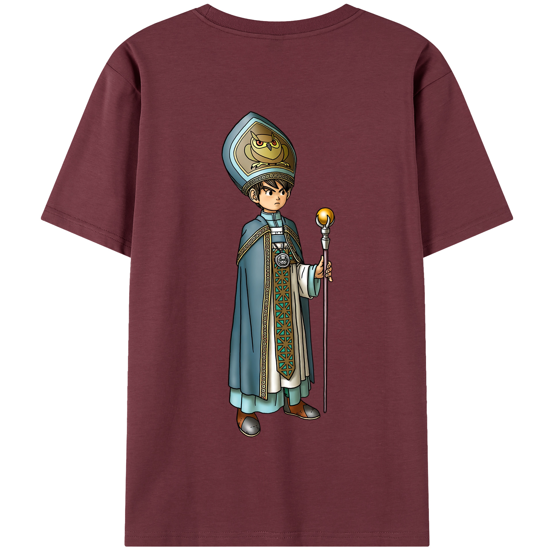 （画像用） ドラゴンクエスト Doragon Kuesuto Dragon Quest 綿100％半袖Tシャツ（背面プリント）